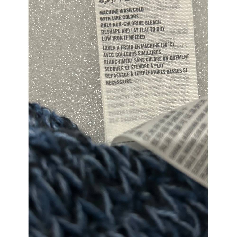 Hollister Blue Small Marled Knit Sweater Cropped Long Sleeve Casual Boho Y2K - Picture 8 of 9